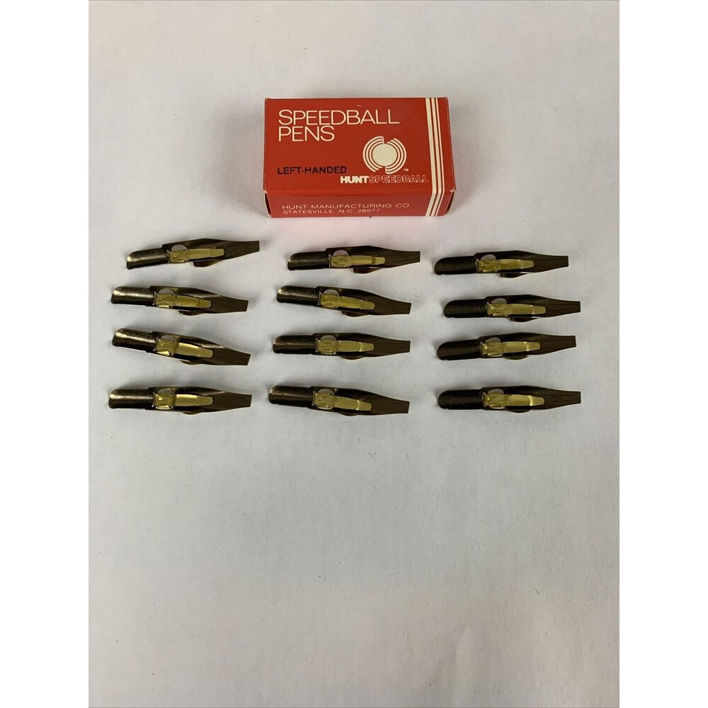 Vintage HUNT SPEEDBALL PENS LC-1 Classic Calligraphy Pen Nibs (12) Left Handed